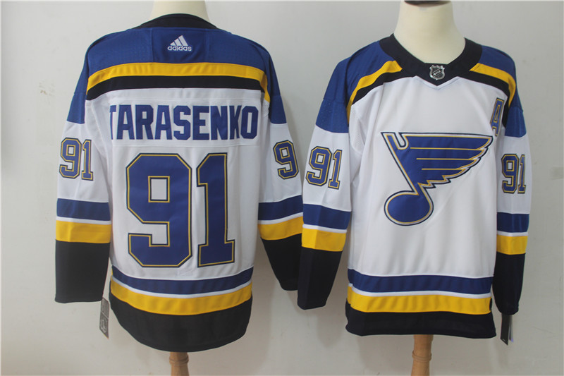 Men St. Louis Blues #91 Vladimir Tarasenko White Hockey Stitched Adidas NHL Jerseys
